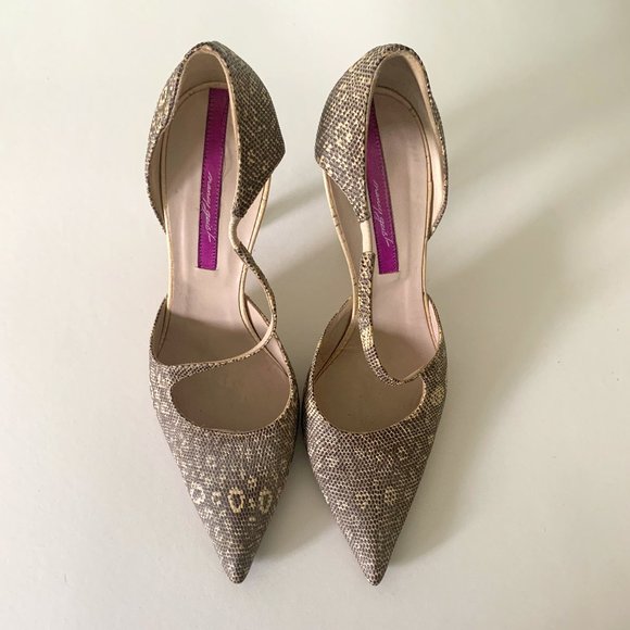Nancy Geist Reptile Print D'Orsay Heels Size 39/US 8.5 - Picture 1 of 8